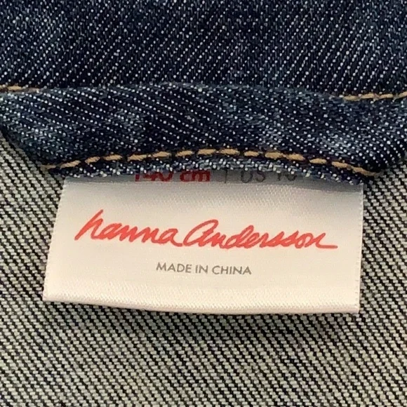 Hanna Andersson jean jacket embroidered flowers European size 140 US 10 - Picture 2 of 10
